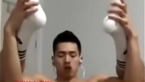 Asian boy cum on cam